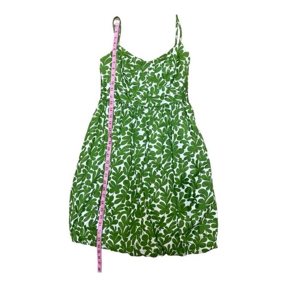 NWT London Times Green White Botanical Print Balloon Hem Dress Size 6 P Preppy - Picture 4 of 6